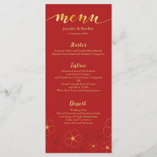 Cherry Blossoms Chinese Dinner Menu   Custom Colou