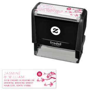 Cherry Blossoms Chinese Wedding Self Inking Stamp