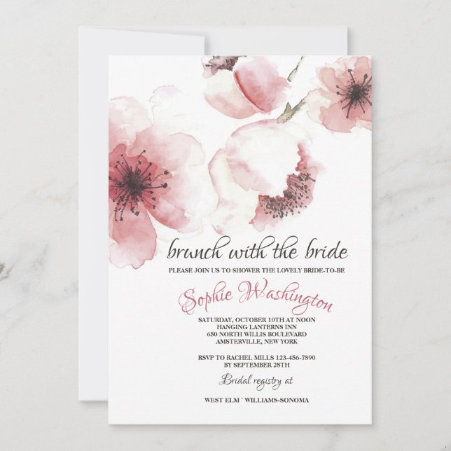 Cherry Blossoms Closeup Invitation (Front)