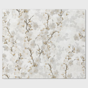 Cherry blossoms cloud dancer shades wrapping paper