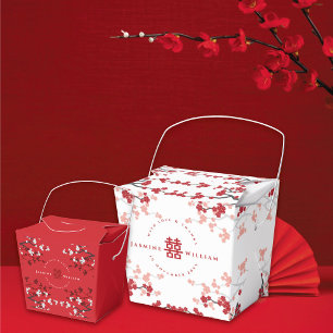 Cherry Blossoms & Double Happiness Chinese Wedding Favour Box