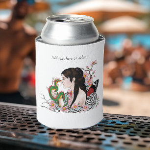 Cherry Blossoms Dragon Serenity Asian Fairy Can Cooler