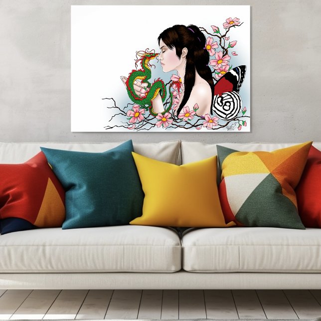 Cherry Blossoms Dragon Serenity Asian Fairy  Poster (Creator Uploaded)