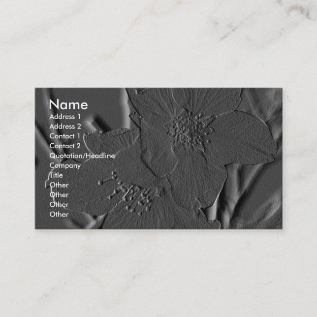 Cherry Blossoms/Embossed-Like Photo Business Card (Front)