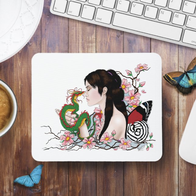 Cherry Blossoms Fairy Dragon Friendship  Mouse Pad (Creator Uploaded)