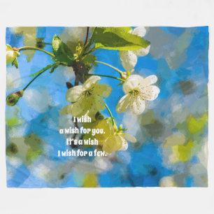 Cherry Blossoms Fleece Blanket