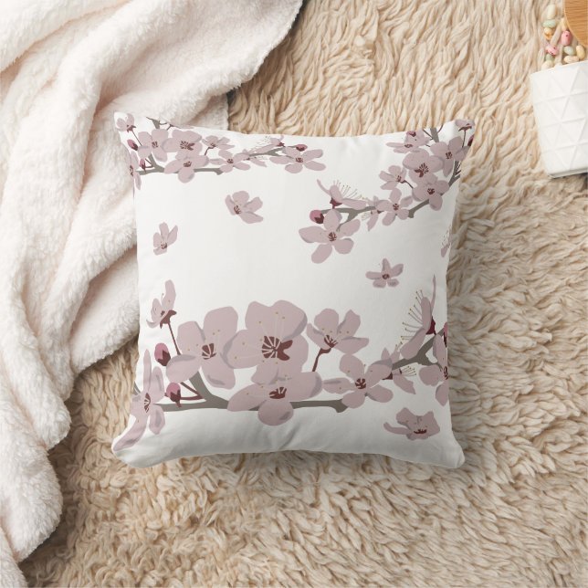 Cherry Blossoms Floating Flowers Cushion (Blanket)