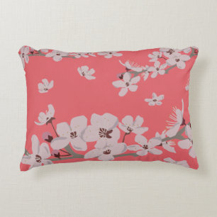Cherry Blossoms Floating Flowers Decorative Cushion