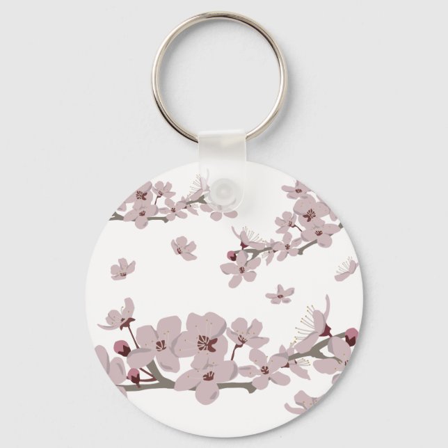 Cherry Blossoms Floating Flowers Key Ring (Front)