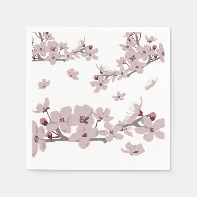 Cherry Blossoms Floating Flowers Napkin (Front)