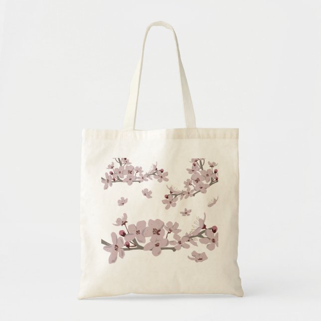 Cherry Blossoms Floating Flowers Tote Bag (Front)