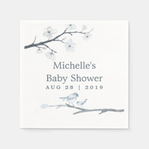 Cherry Blossoms Floral Baby Shower Napkin