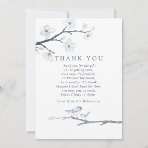 Cherry Blossoms Floral Baby Shower Thank You Card
