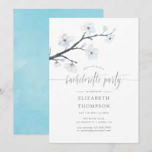 Cherry Blossoms Floral Bachelorette Party Invite