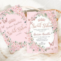 Cherry Blossoms Floral Butterflies Sweet Sixteen