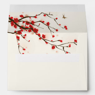 Cherry Blossoms Floral Envelope with Address