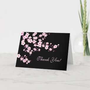 Cherry Blossoms Floral Thank You Card