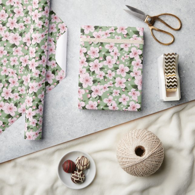 Cherry Blossoms Floral Wrapping Paper (Crafts)