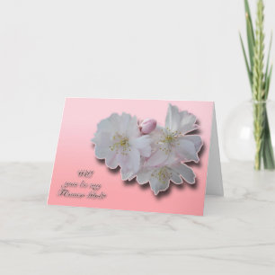 Cherry Blossoms Flower Girl Request Card