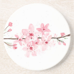 Cherry blossoms flowers coaster