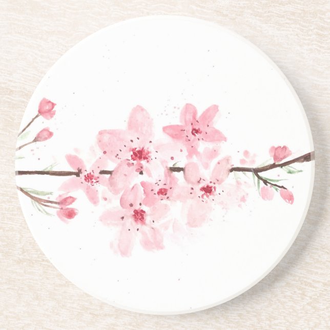 Cherry blossoms flowers coaster (Front)