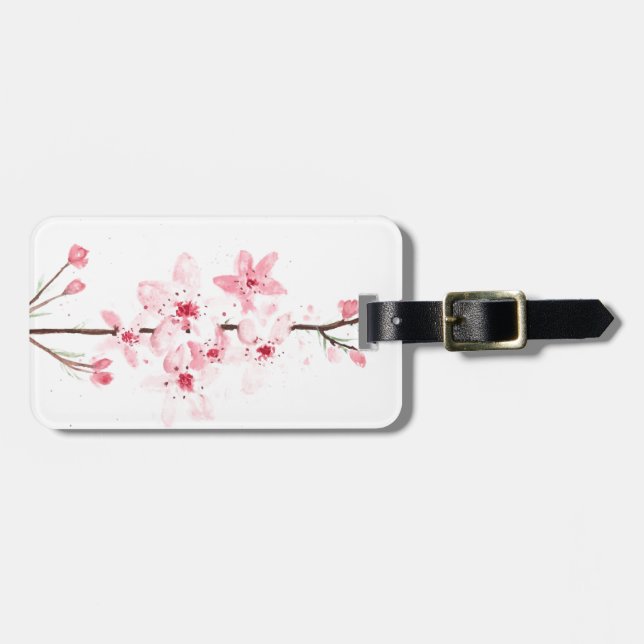 Cherry blossoms flowers luggage tag (Front Horizontal)