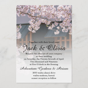 Cherry Blossoms Flowers Wedding Invitation