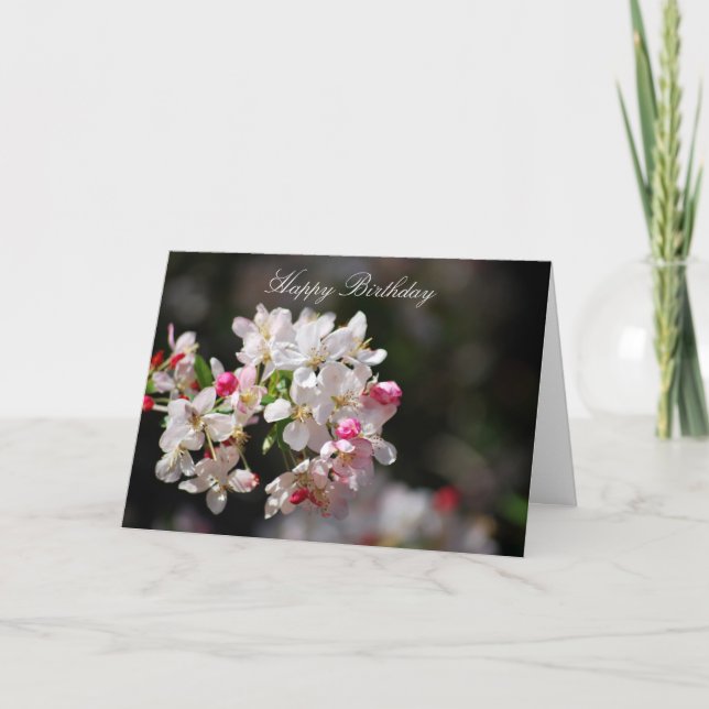 Cherry blossoms happy birthday card (Front)