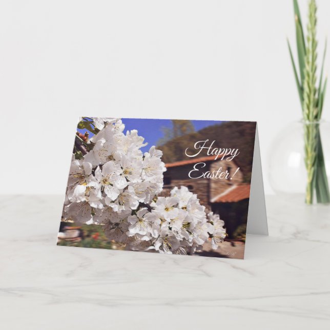 Cherry blossoms. Happy Easter. Holiday Card (Front)