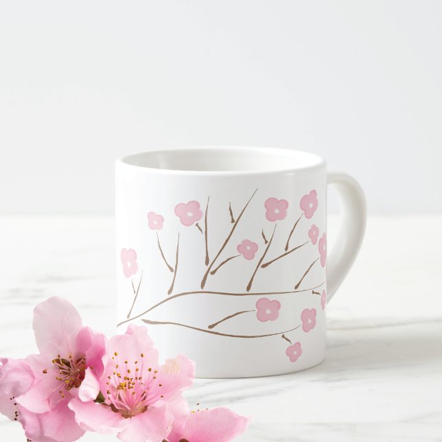 Cherry Blossoms in Pink Espresso Cup (Creator Uploaded)