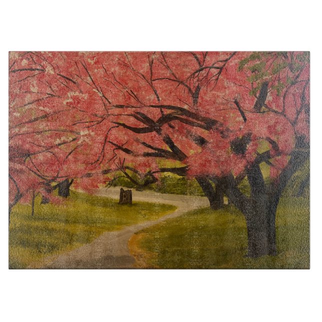Cherry Blossoms in Spring, by Gary Poling  Cutting Board (Front)