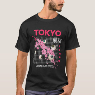 Cherry Blossoms Japanese Art Tokyo Weirdcore Eyeba T-Shirt