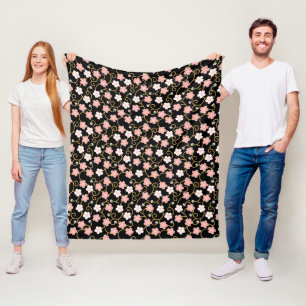 Cherry Blossoms, Japanese Design Fleece Blanket