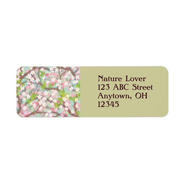 Cherry Blossoms Label Return Address Label (Front)