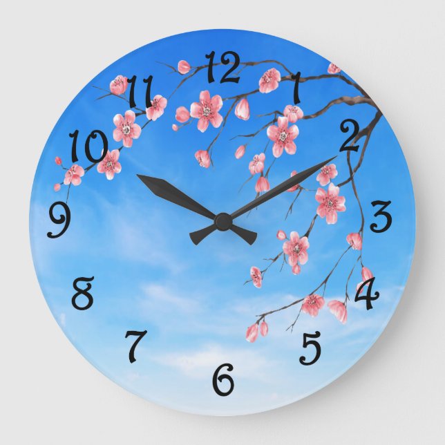 Cherry Blossoms  Large Clock (Front)