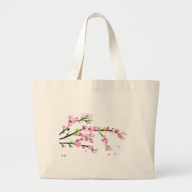 Cherry blossoms large tote bag (Front)