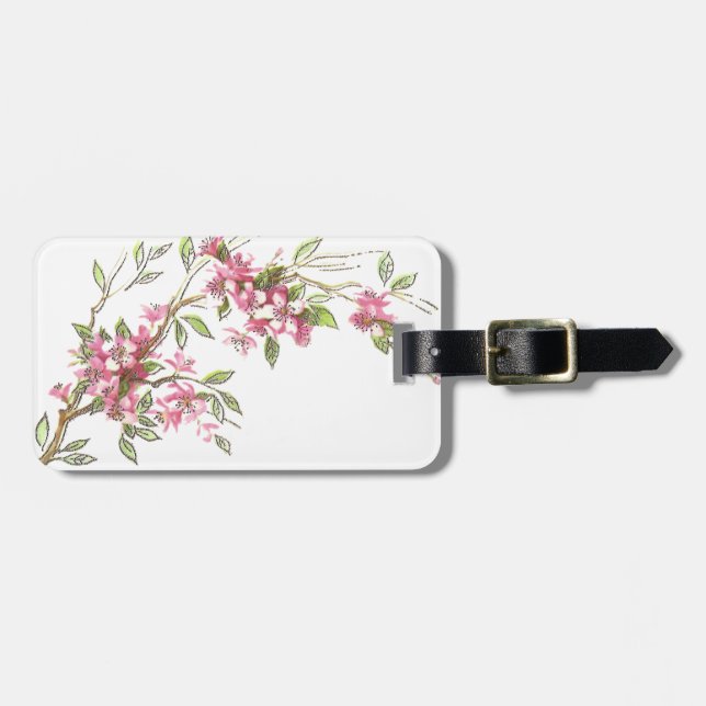 Cherry Blossoms Luggage Tag (Front Horizontal)