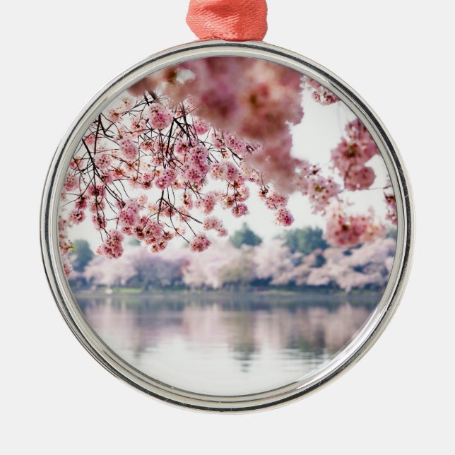 Cherry Blossoms Metal Ornament (Front)