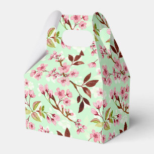 Cherry Blossoms Mint Background Favour Box