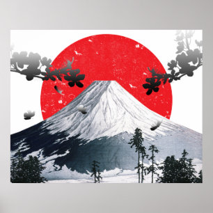 Cherry Blossoms Mount Fuji Japan Poster