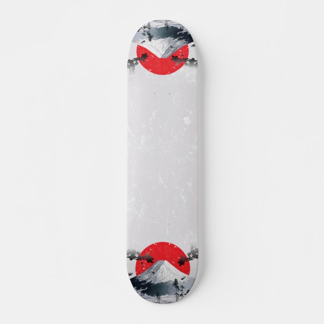Cherry Blossoms Mount Fuji Japan Skateboard (Front)