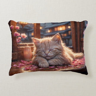 Cherry Blossom's Nap Time Decorative Cushion
