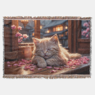Cherry Blossom's Nap Time Throw Blanket