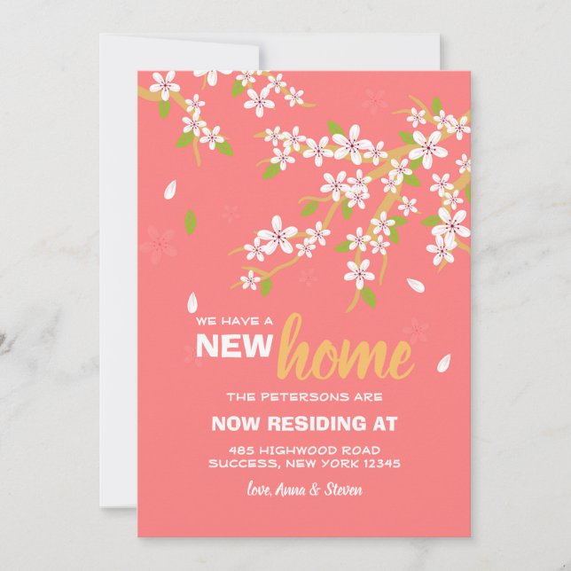 Cherry Blossoms New Home Announcement (Front)