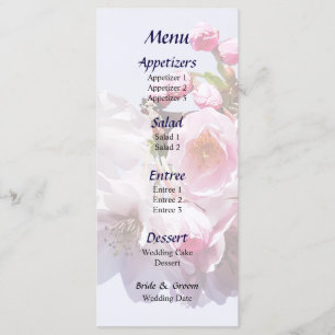 Cherry Blossoms on a Branch Wedding Menu
