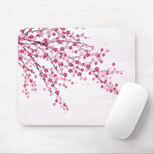 Cherry Blossoms On Pink Mouse Pad