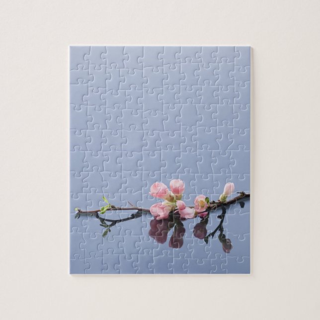 Cherry blossoms on water jigsaw puzzle (Vertical)