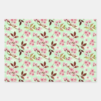 Cherry Blossoms Pattern Wrapping Paper Sheet