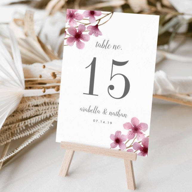 Cherry Blossoms | Personalised Table Number Card (Creator Uploaded)