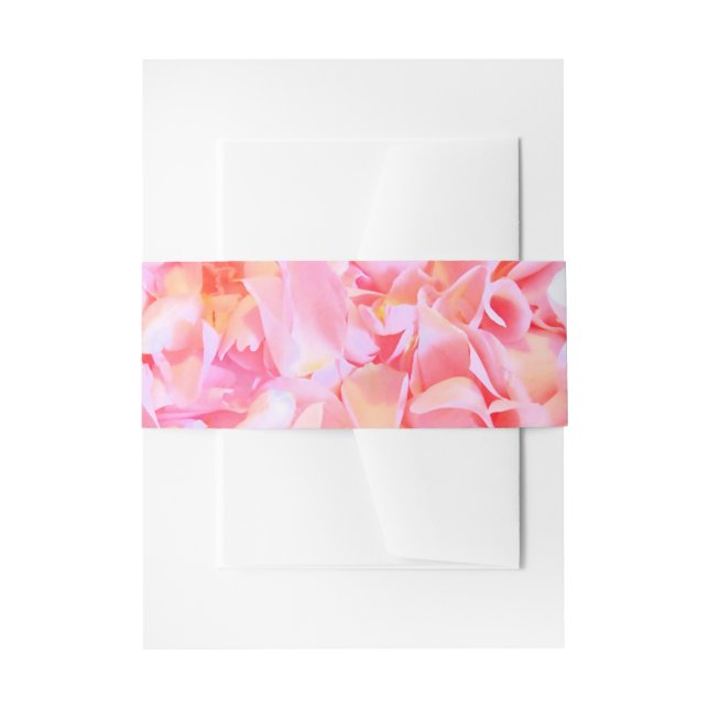 Cherry Blossoms-Pink Flowers Wedding Invitation Belly Band (Front Example)